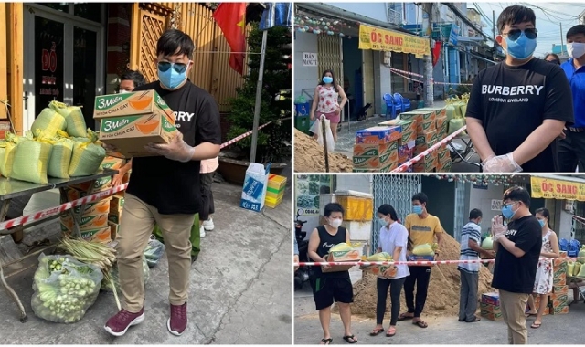 Ca sĩ Quang Lê mở phiên chợ 0 đồng tặng công nhân 3 khu cách ly quận Bình Tân